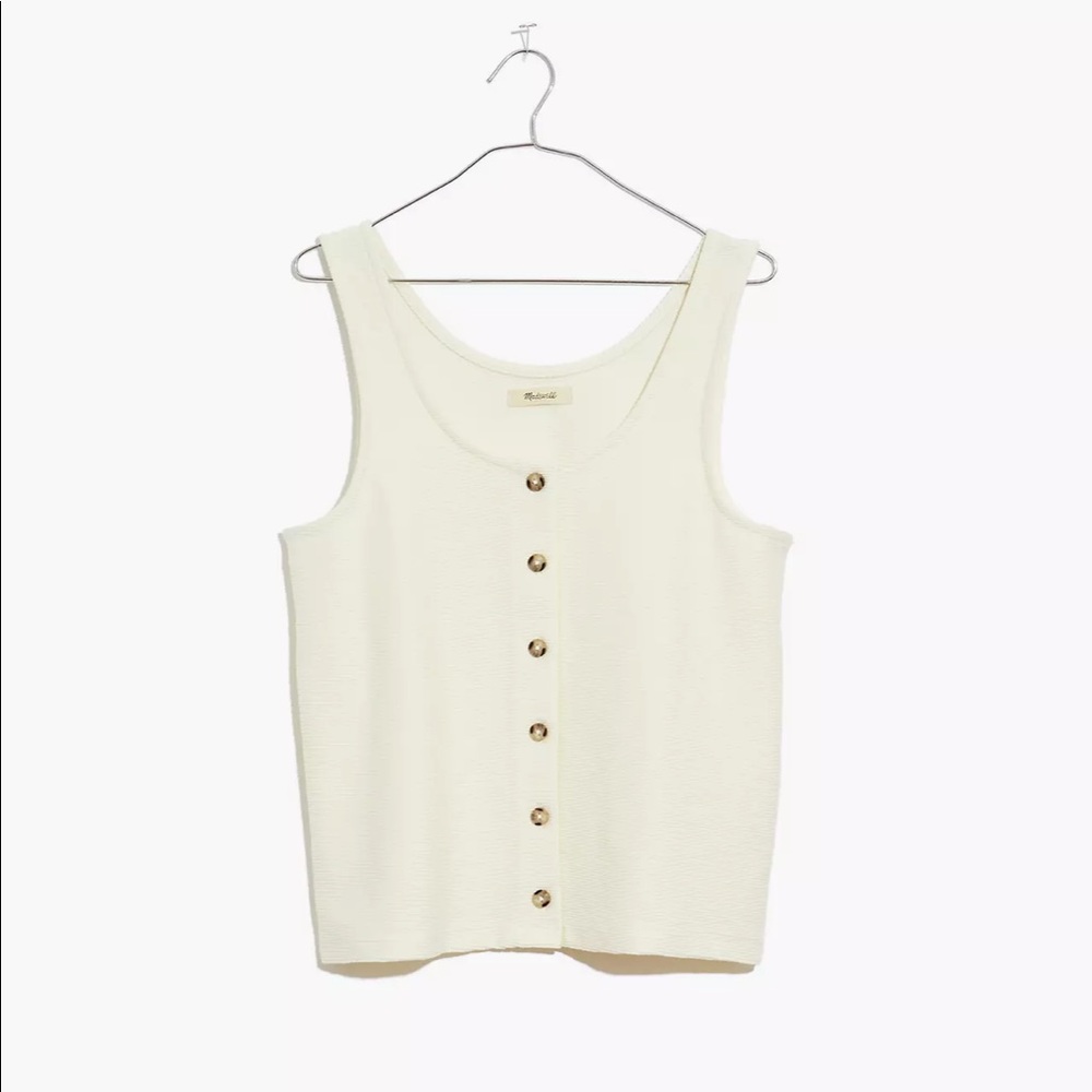 Madewell Ottoman Jacquard Button-Front Tank